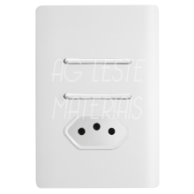 Conjunto Interruptor Duplo Paralelo + Tomada 20A 4x2 - Novara Branco Total